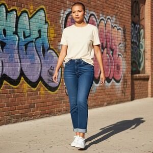 PAIGE Skyline Skinny Jeans Womens 28 Dark Wash Mid Rise Denim